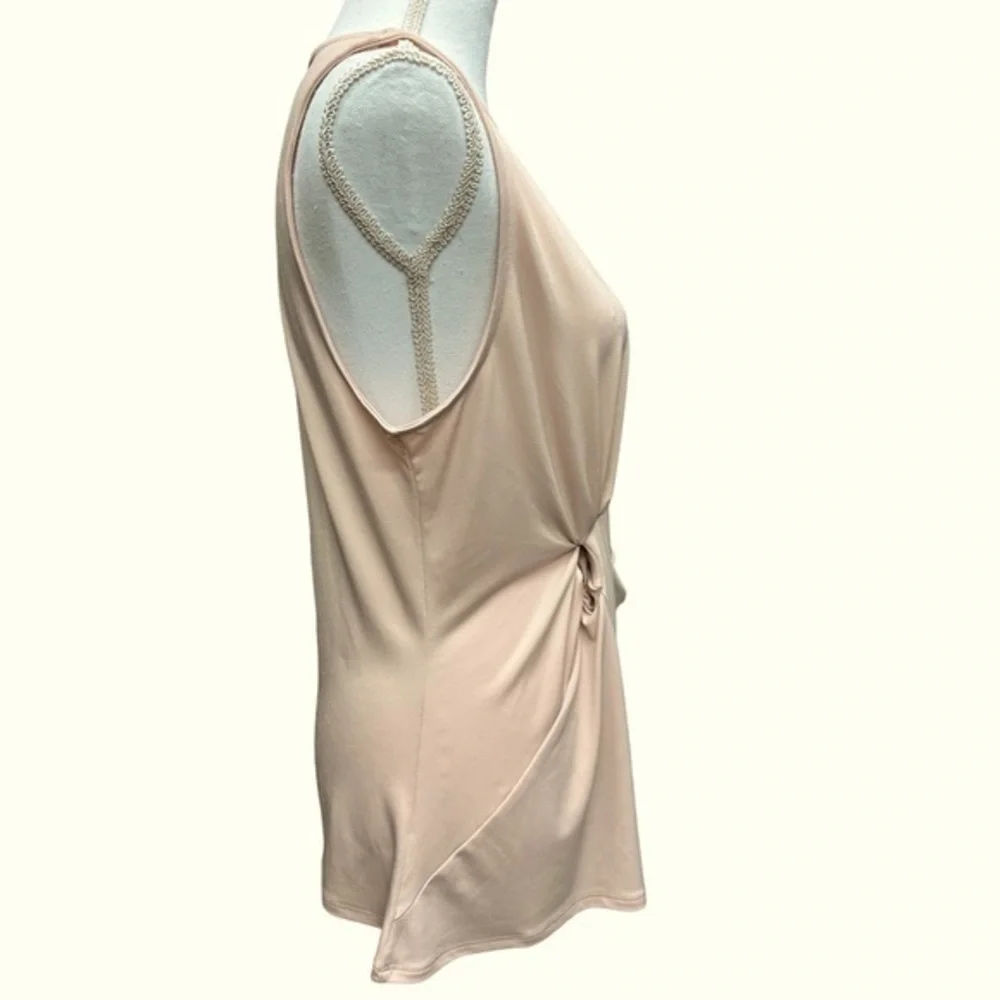 ZENANA Ity Knot Front Sleeveless Top Color: Dusty Blush Size XL NWT‎